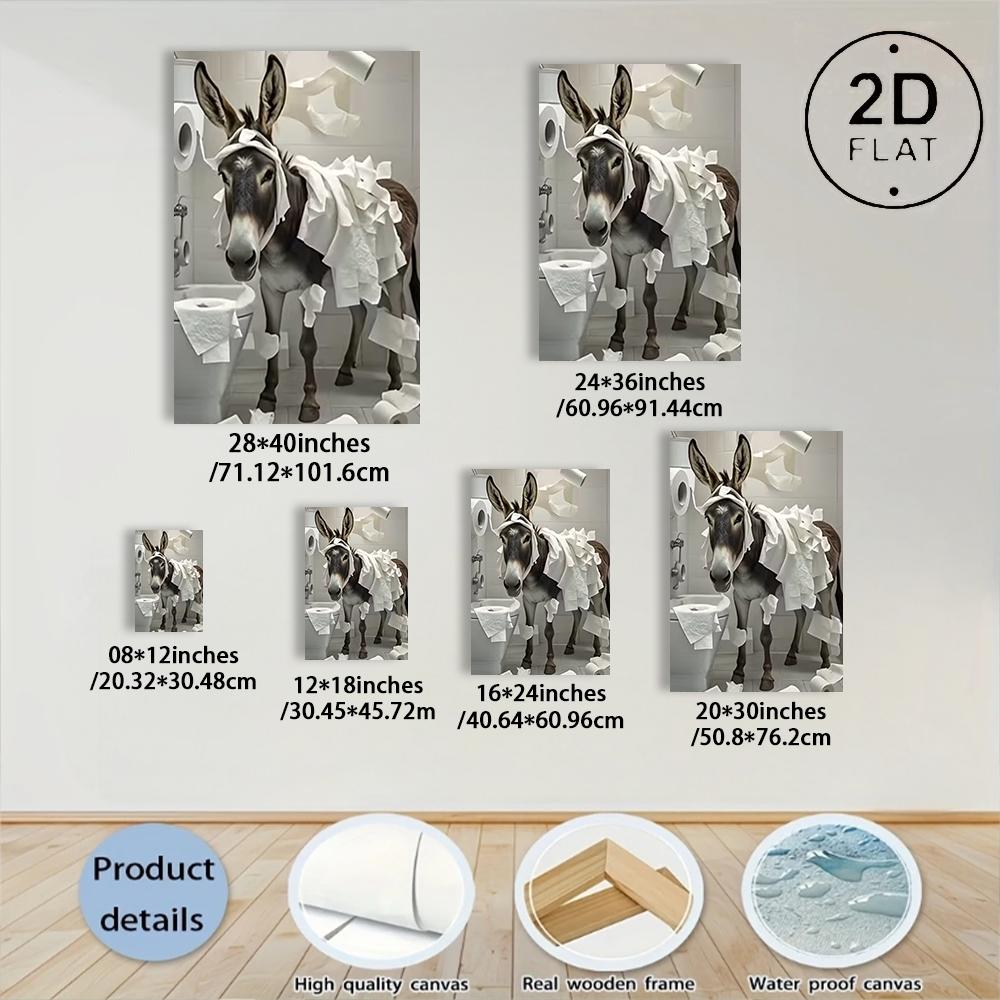 Bathroom Art Wall Farmhouse Home Vintage Funny Signs Donkey For Home,Donkey Toilet Paper Fun packaging style,room decoration, unique holiday gift paintings, waterproof, fade resistant, printed posters, and wall decorations Bathroom Art Wall Farmhouse Home Vintage Funny Signs Donkey For Home,Donkey Toilet Paper Fun packaging style,room decoration, unique holiday gift paintings, waterproof, fade resistant, printed posters, and wall decorations