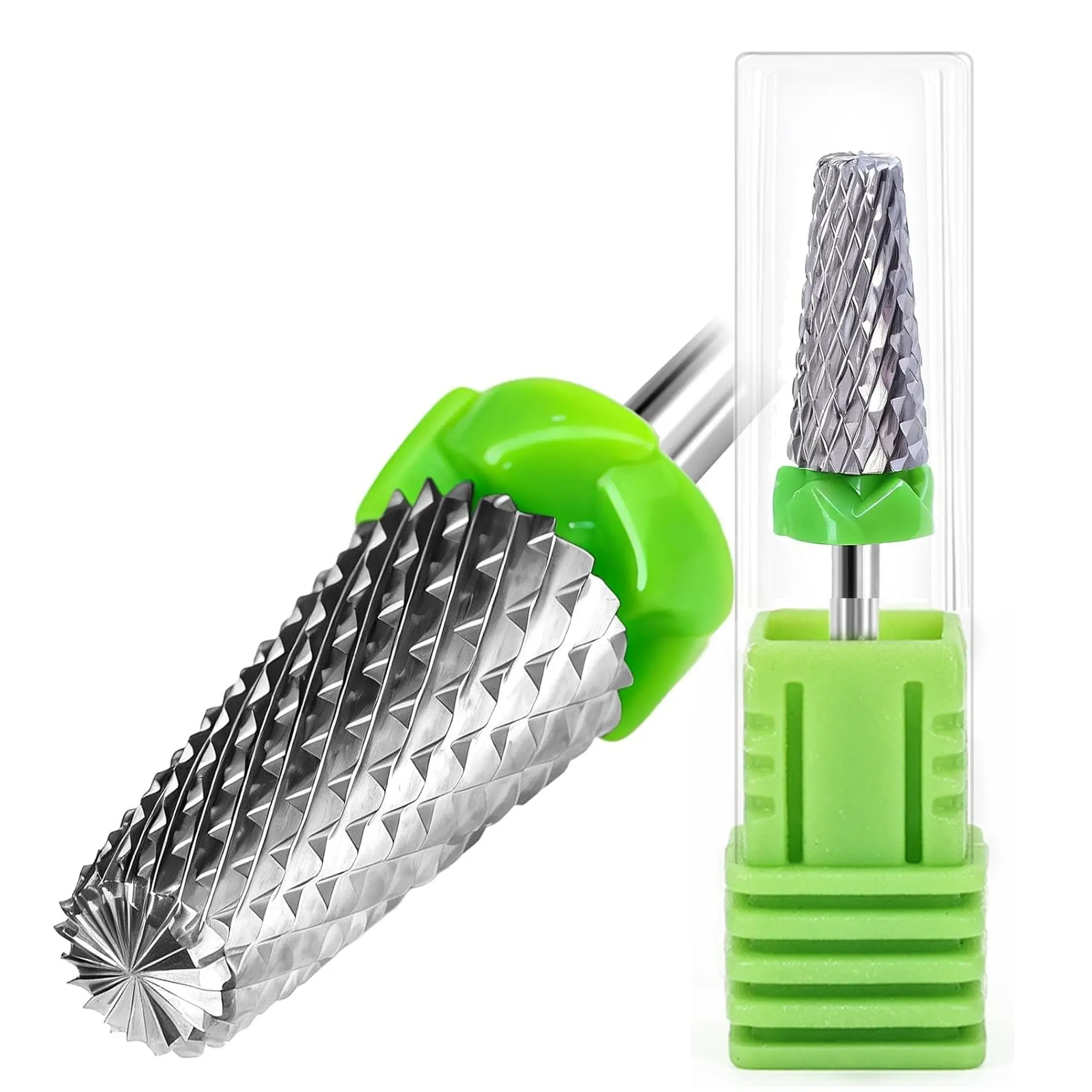 3/32" Carbide Nail Drill Bit - Remove Acrylic Hard Gels Quickly and Safely, 5-in-1 Tungsten Carbide Nail Drill Bit for Nail Art,Manicure,Pedicure,Gel,Cuticle Clean, Nail Art Tools, Nail Bits Manicure (Coarse - C)