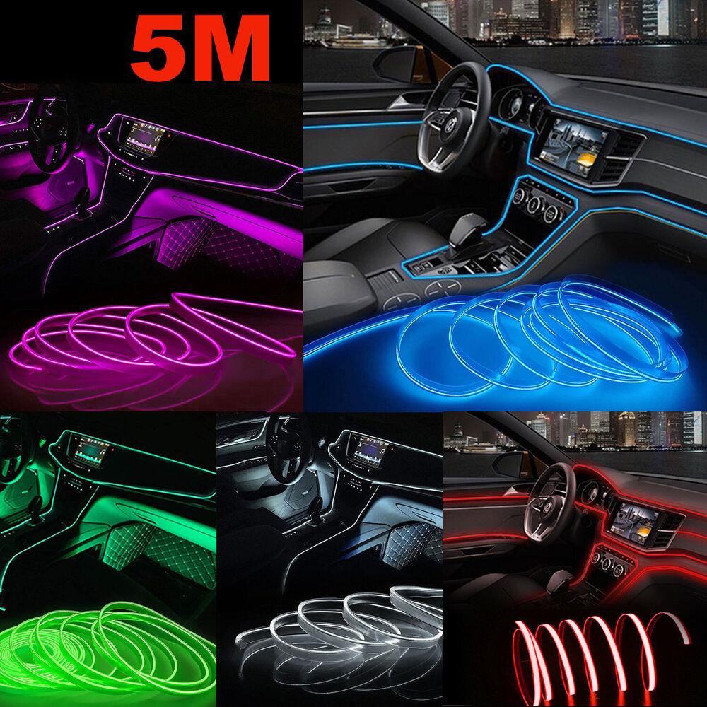 Create A Cool Ambiance In Your Car With 16FT LED Atmosphere Lights,USB-Powered Interior Ambient Lighting Kit with Fuse Protetion,USB Powered Multicolor Car Interior Light