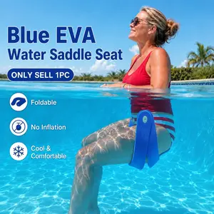 Blue EVA Water Saddle Seat, 1PC Foldable Pool Float Chair, No Inflation Non Inflatable Foam Floating Seat for Adults Kids, Lightweight Pool Lounger for Swimming Pool Lake Beach Summer Water Activities
