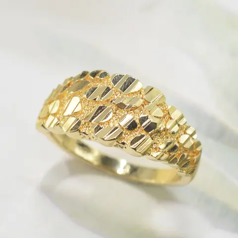 14K Gold Plated Fashion Hip Hop Geometric Floral Ring, Jewelry Rings, Unisex Couple Jewelry, Perfect Gift for Parties, Valentine's Day & Christmas