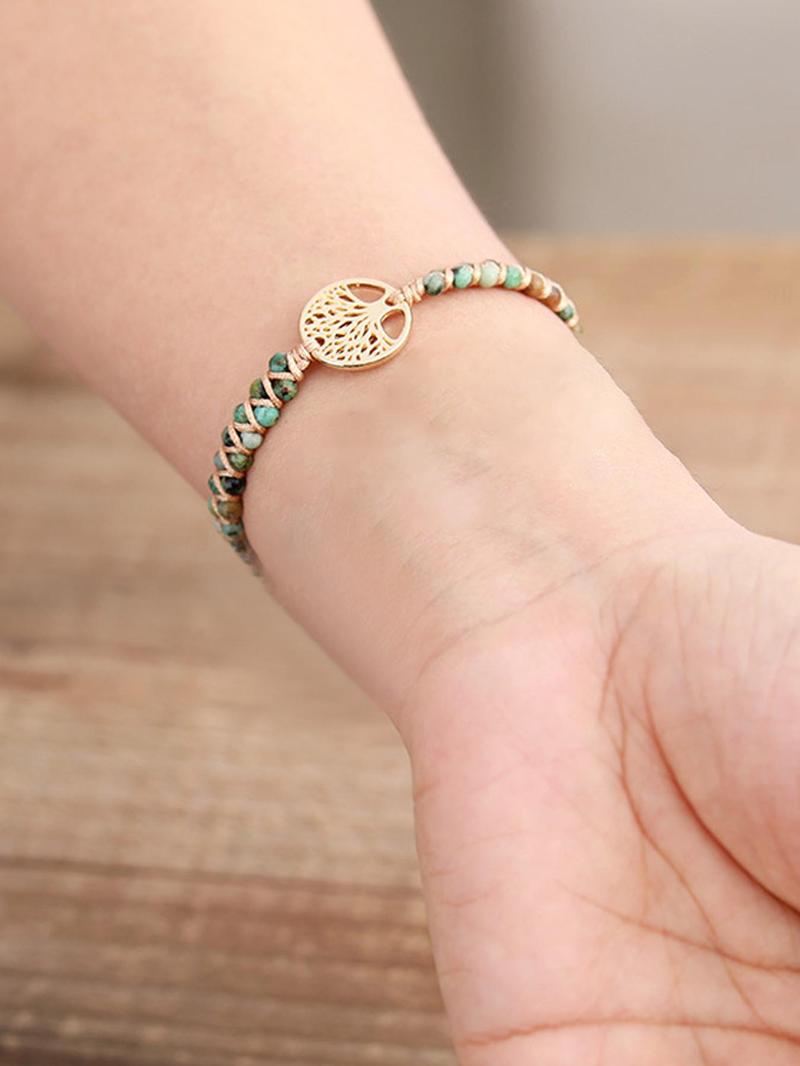 Boho Style Tree Design Beaded Bracelet, Vintage Trendy Beaded Bracelet, Fashionable Jewelry for Women & Men, Trendy All-match & Exquisite Jewelry for Birthday Gift, Stackable Bracelets