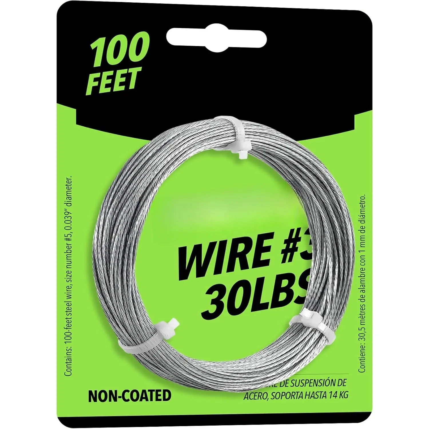 Picture  Wire #3 – 30lbs Capacity – 100ft – 18 Gauge Non-Coated Steel | Flexible &  | for Frames, Mirrors & Wall Décor