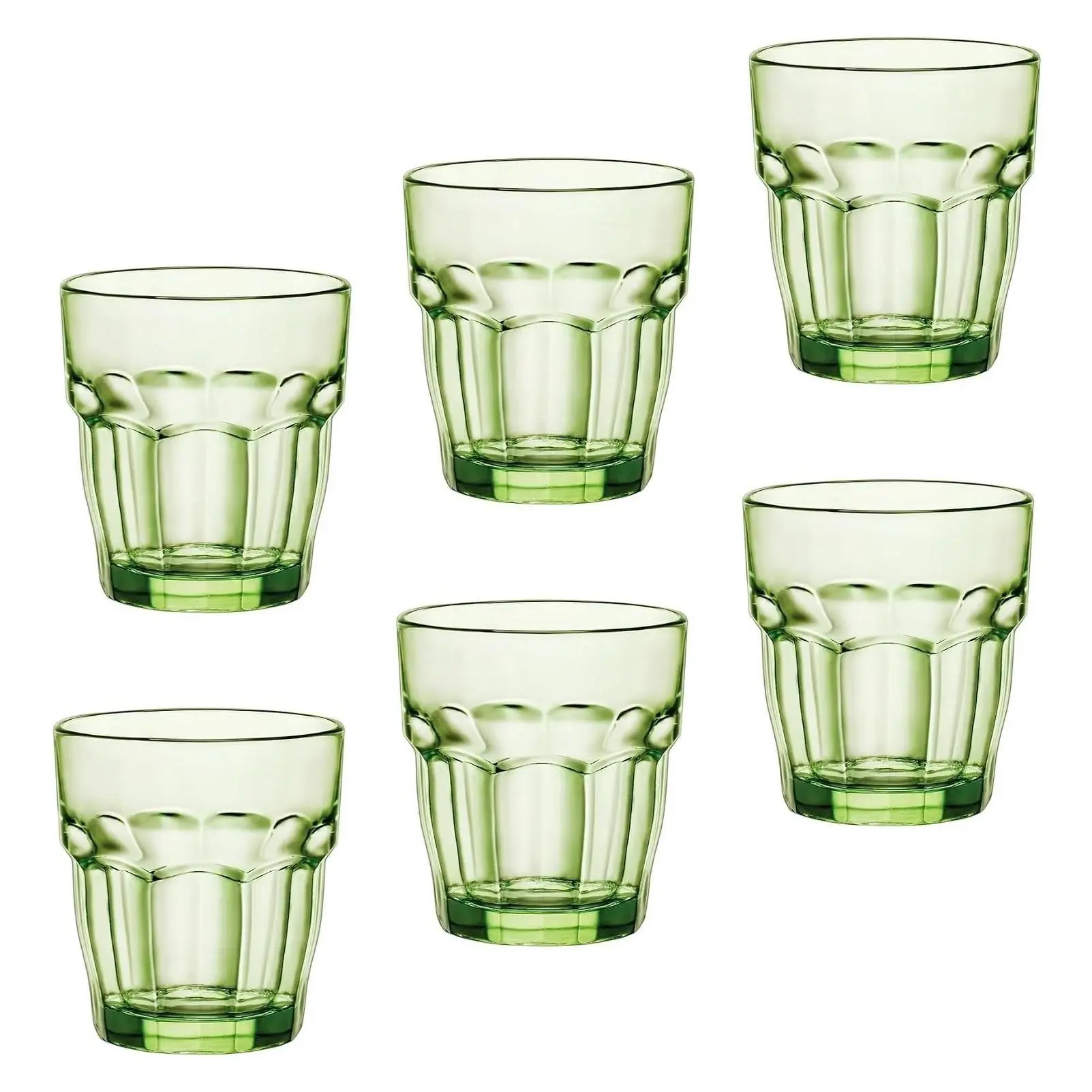 9.25 oz. Stackable Tempered Beverage Glasses for Cold Drinks, Water, and Cocktails, Set of 6, Mint GreenGift
