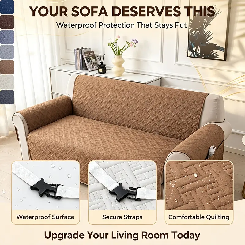 Waterproof Sofa Cover, Non-Slip Quilted Couch Protector for 1/23-Seater Couch, Shifting Is Over – Non-Slip Waterproof Sofa Cover for 1, 2, 3 Seat Couches, Sofa Slipcovers