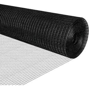 Black Hardware Cloth 1/2 inch 19Ga PVC Coated Wire Mesh Vinyl Coated Fence Welded Metal Chicken Wire Fencing Roll (1/2 inch 48in x 100ft)