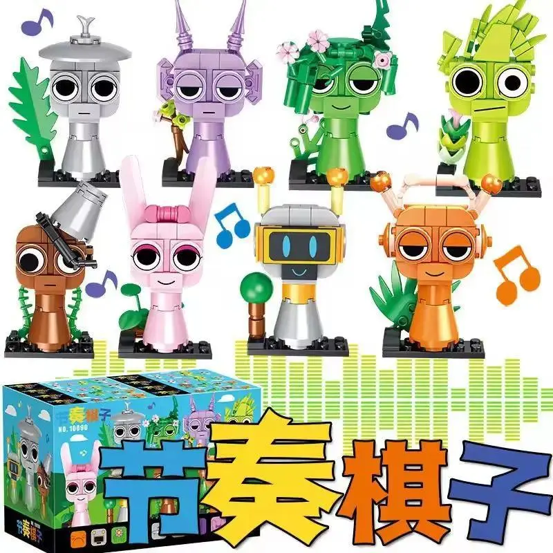 2026 hot item 8 Pcs Styles Sprunki Figure Assemble Building Block Model Desktop Decor Building Bricks Kid Puzzle Toy Collectible Birthday Gift Popular toys