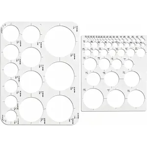 2 Pack Circle Template Stencil Round Geometric Drawings Ruler for Drafting Design Office Building Formwork Studying Large and Small Size