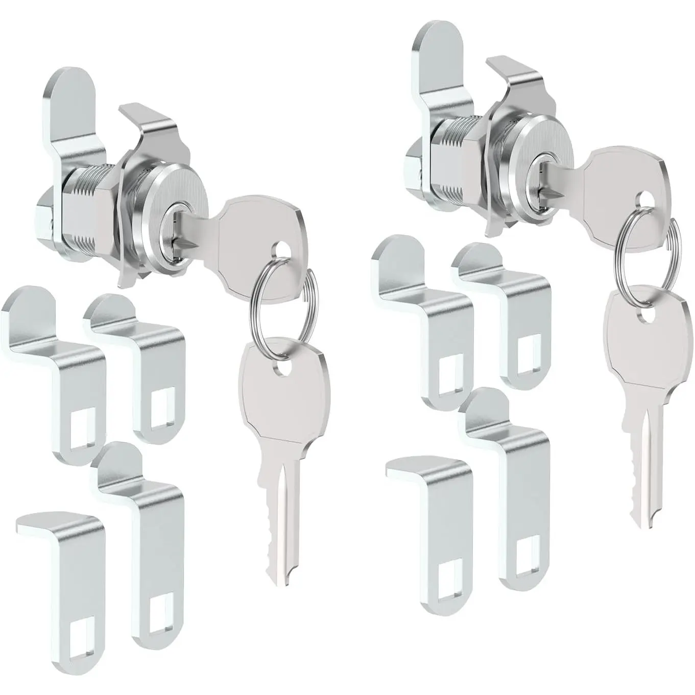 4573 Key Operated Mailbox Lock Replacement (2 Set), NA-14 Keyway, Counter-Clockwise Opening, Nickel Finish, 2 Keys Included, Compatible with Multiple Brands