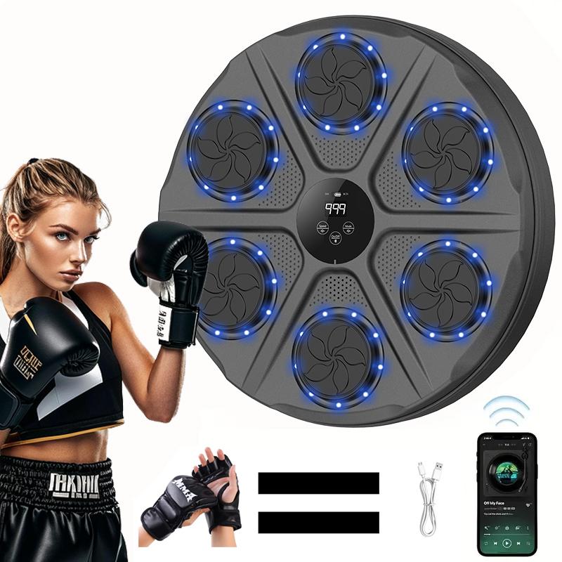 Music Boxing Six-Target Training Machine with Gloves - Wall Mount Fun Fitness for Kids,Music Boxing Machine，Boxing， Wall Mount Boxing Machine - Smart Fun Fitness Gear for All Ages,Interactive Boxing Trainer - Enhance Workout Fun with Free Boxing Gloves
