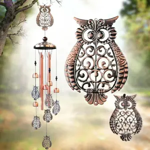 Aluminium Owl Wind Chimes, Waterproof Outdoor Garden Memorial Fashion Accessory
