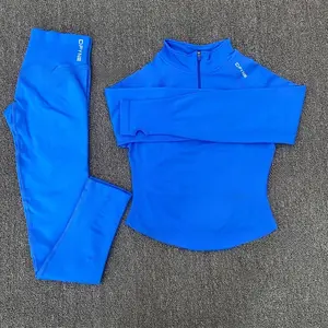 DFYNE Dynamic Seamless Matte Set – Quarter Zip Pullover & High Rise Leggings Gym Outfit