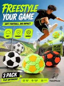 3 Pack 2.75 Inch Plush Soccer Hacky Sacks Soft Fleece Footbags All-Scenario Stress Relief Hacky Sack | Long-Lasting Plush Footbag, Satisfying Relax Toy for Commute, Home, School & Outdoor