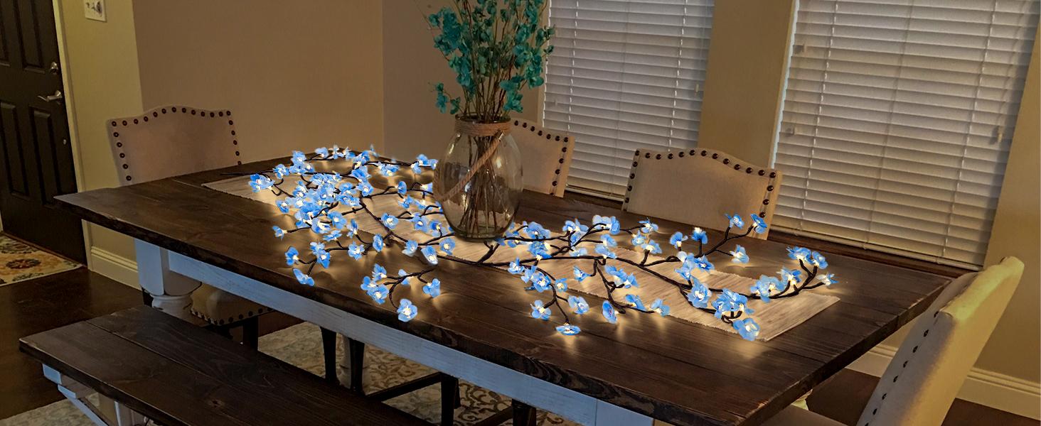 BASIC SUPPLY DIY Cherry Enchanted Willow Vine Lights,4 FT 48 LED Cherry Blossom Lights with Remote Timer,8 Lighting Modes,LED Tree Branch Light for Wall,Cherry Blossom Wall Decor for Bedroom Living Room Window