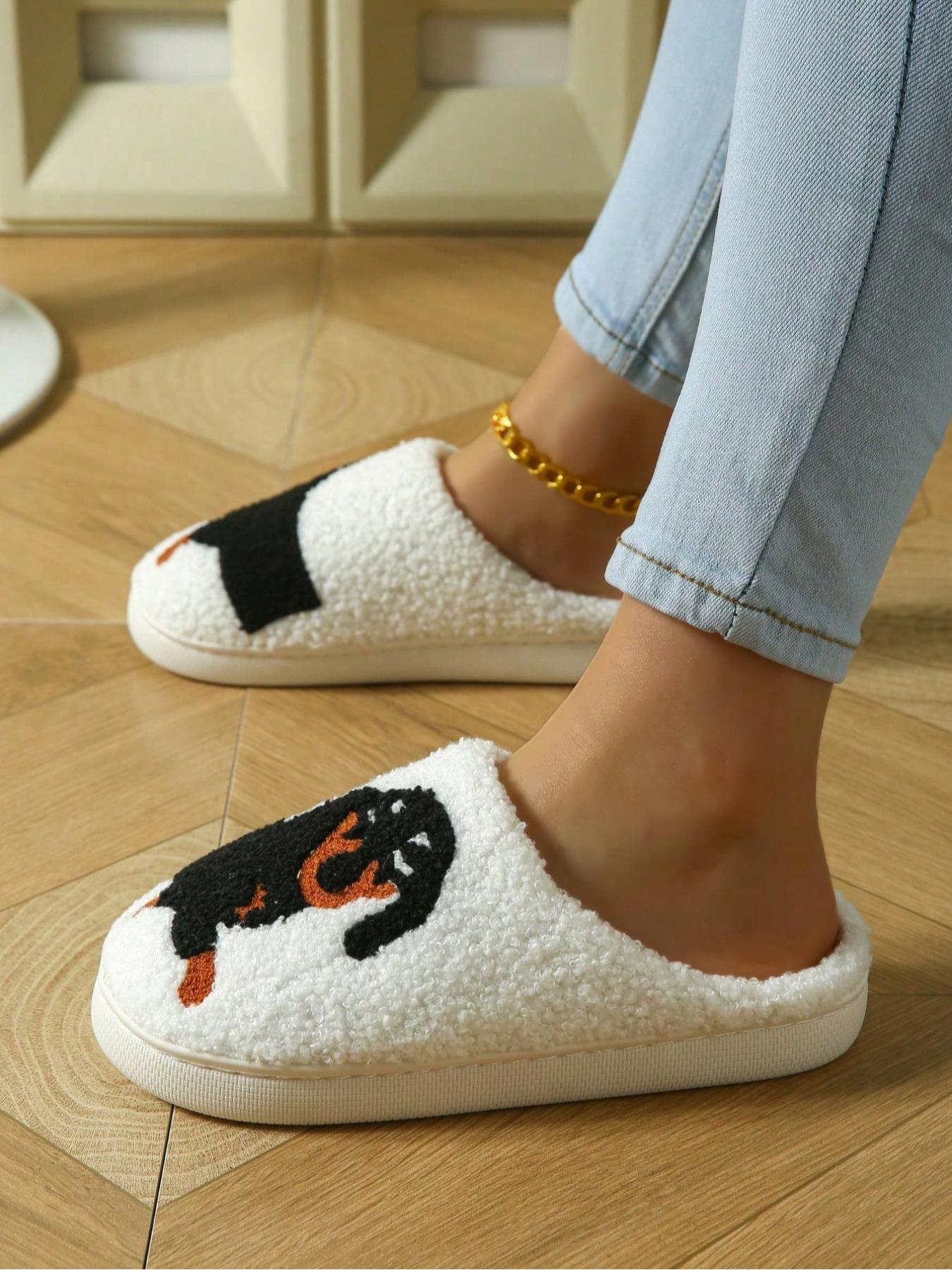 Women's Teddy Bear Dog Slippers, Fall & Winter Warm Cotton Slippers, Non-Slip Rubber Sole, Casual Indoor Footwear, Fashionable Design