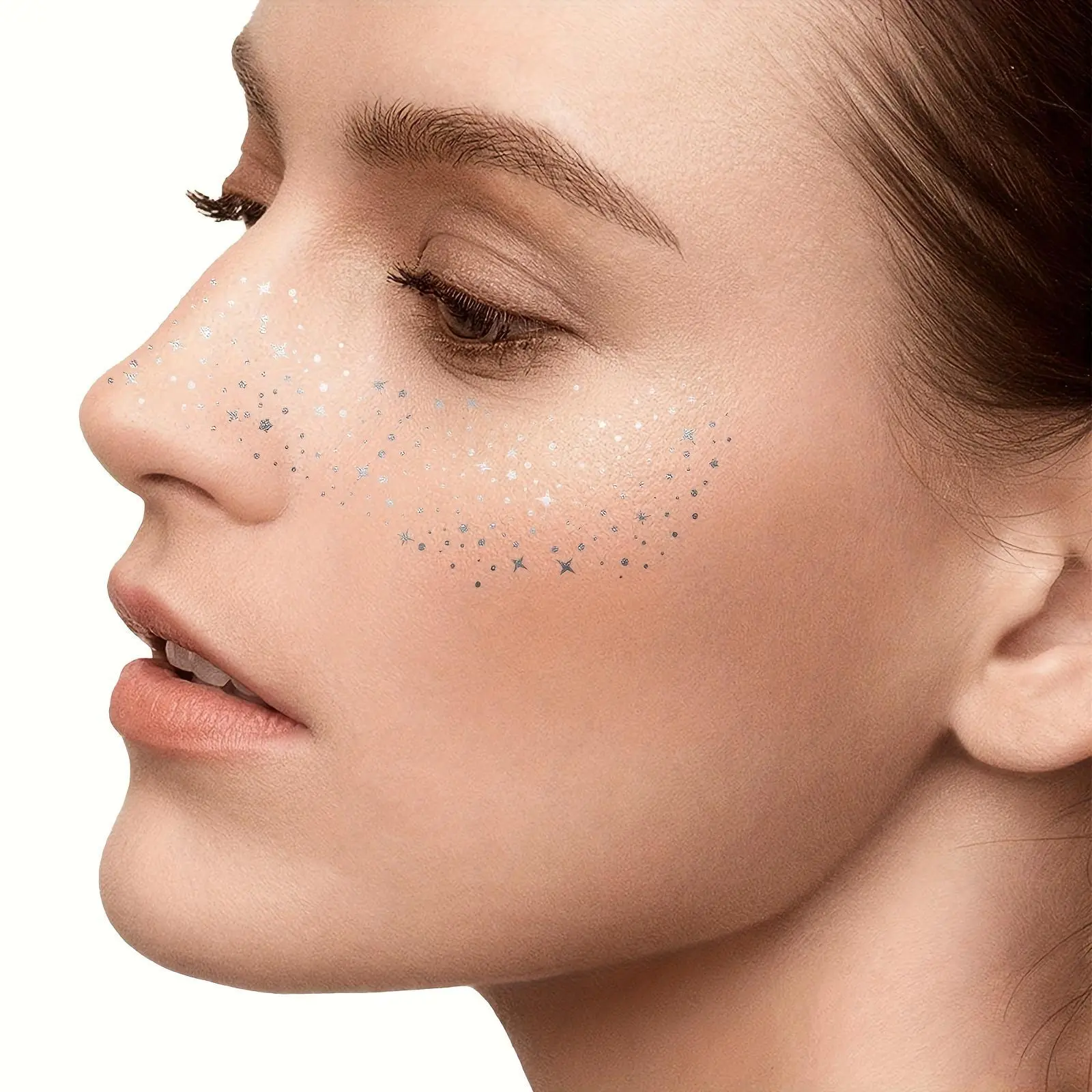 Glitter Freckle Face Sticker 1PC, Women's Hot Stamping Facial Makeup Decor, Ideal for Eid al-Fitr, Ramadan, Carnival & Masquerade Party