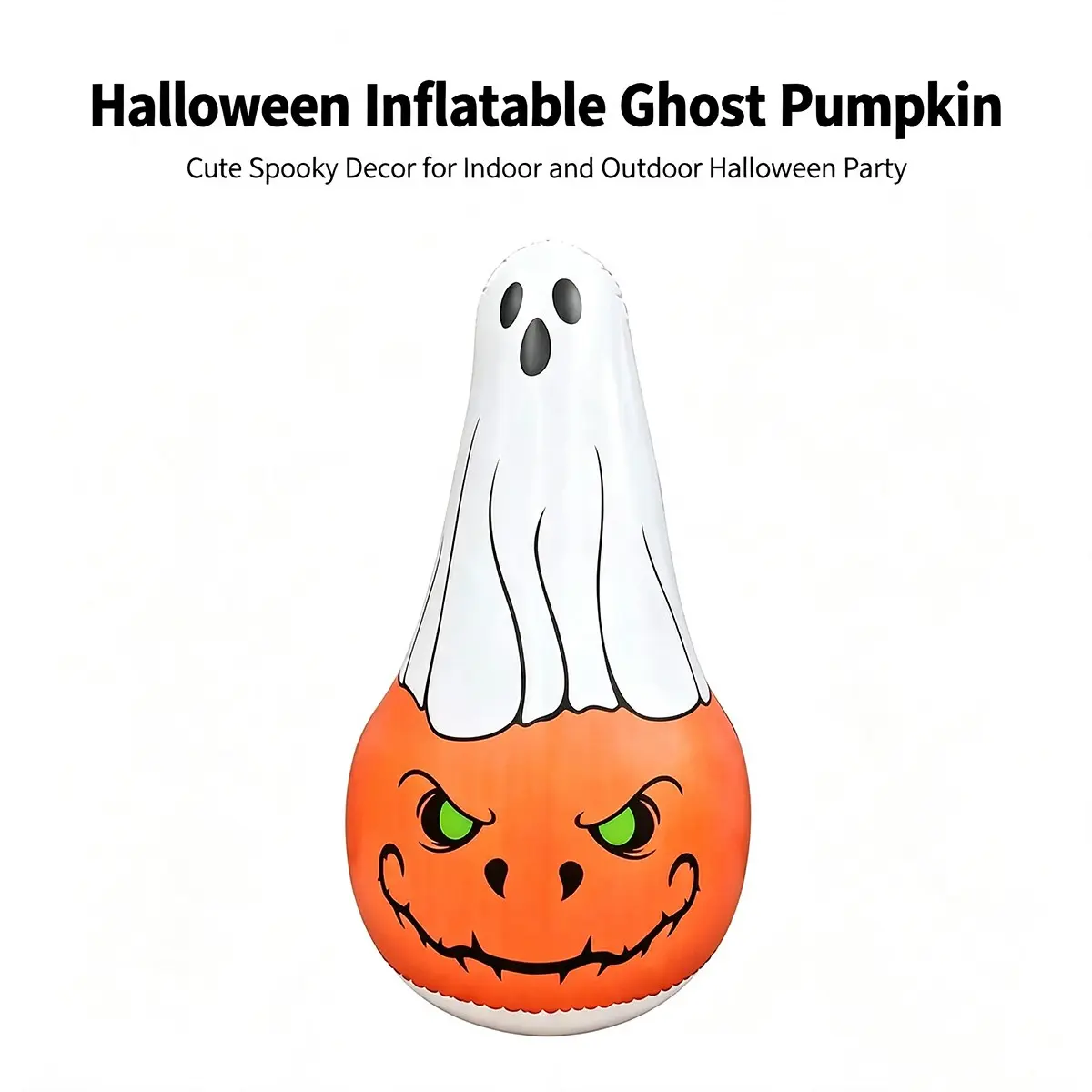 Halloween Inflatable Ghost Pumpkin Tumbler, Cute Horror Style, Inflatable Decoration for Yard, Party, Haunted House, Store Atmosphere