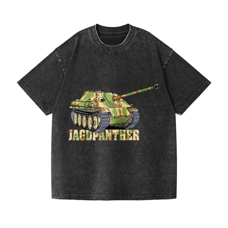 Retro Short Sleeve Jagdpanther German Tank WWII Military Hobby Casual GraphicTee
