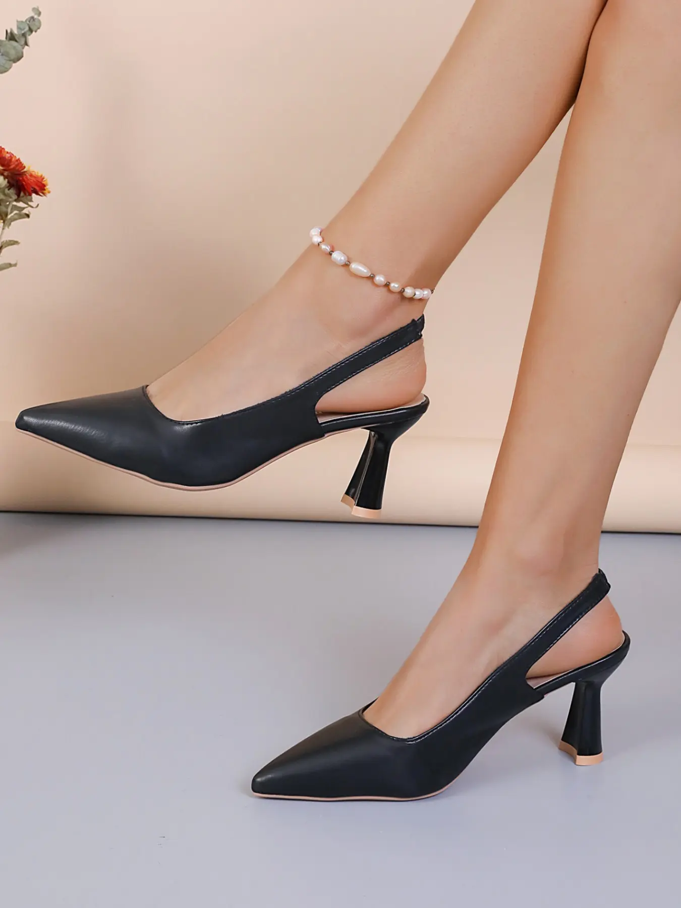 Elegant Pointed Toe High Heel Shoes for Women, Tulip Backless Design, Versatile Fashion Sandals, Multiple Colors Available