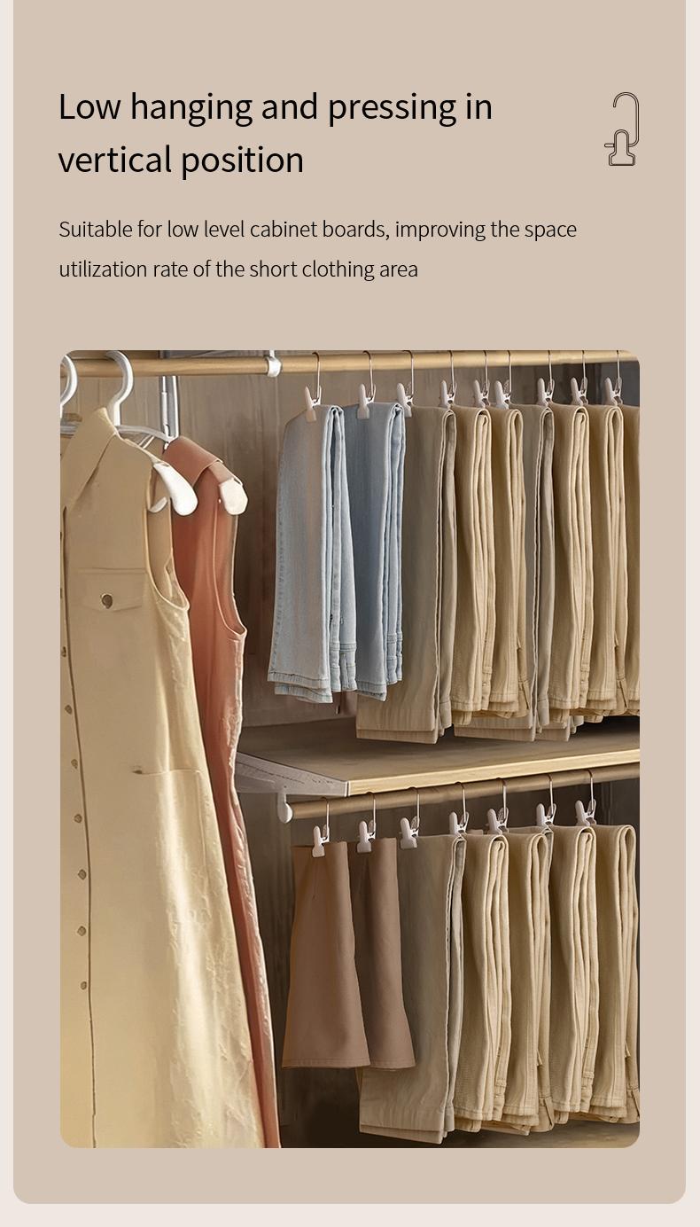 FaSoLa stainless steel single portable non-marking clothes and pants clip with hook for home use