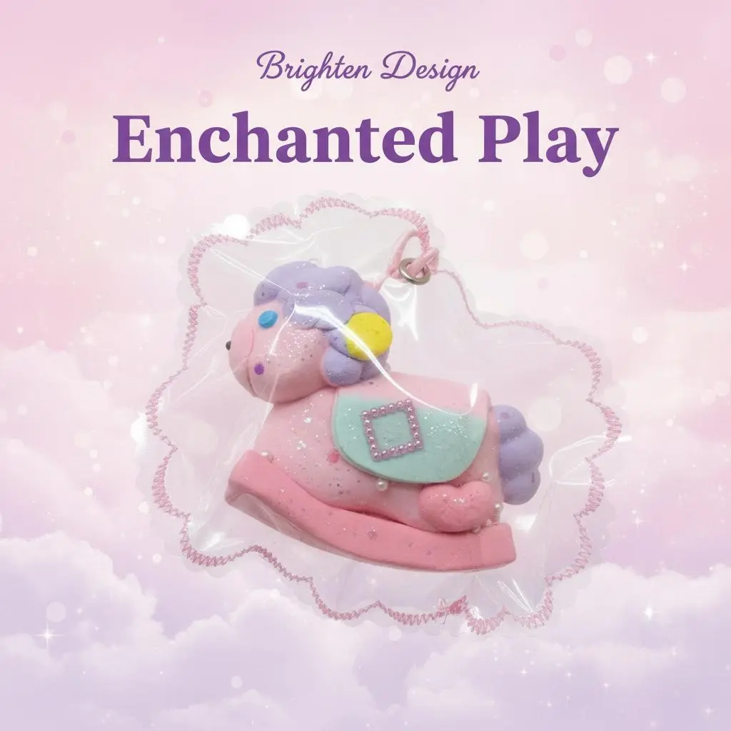 1pc Fairytale Pink Rocking Horse Squishy Toy, Soft Slow Rising Sensory Stress Reliever Fidget, Cute Pony Desk Decor, Durable Relaxing Gift for Girls, Birthday, Christmas & Party Favors