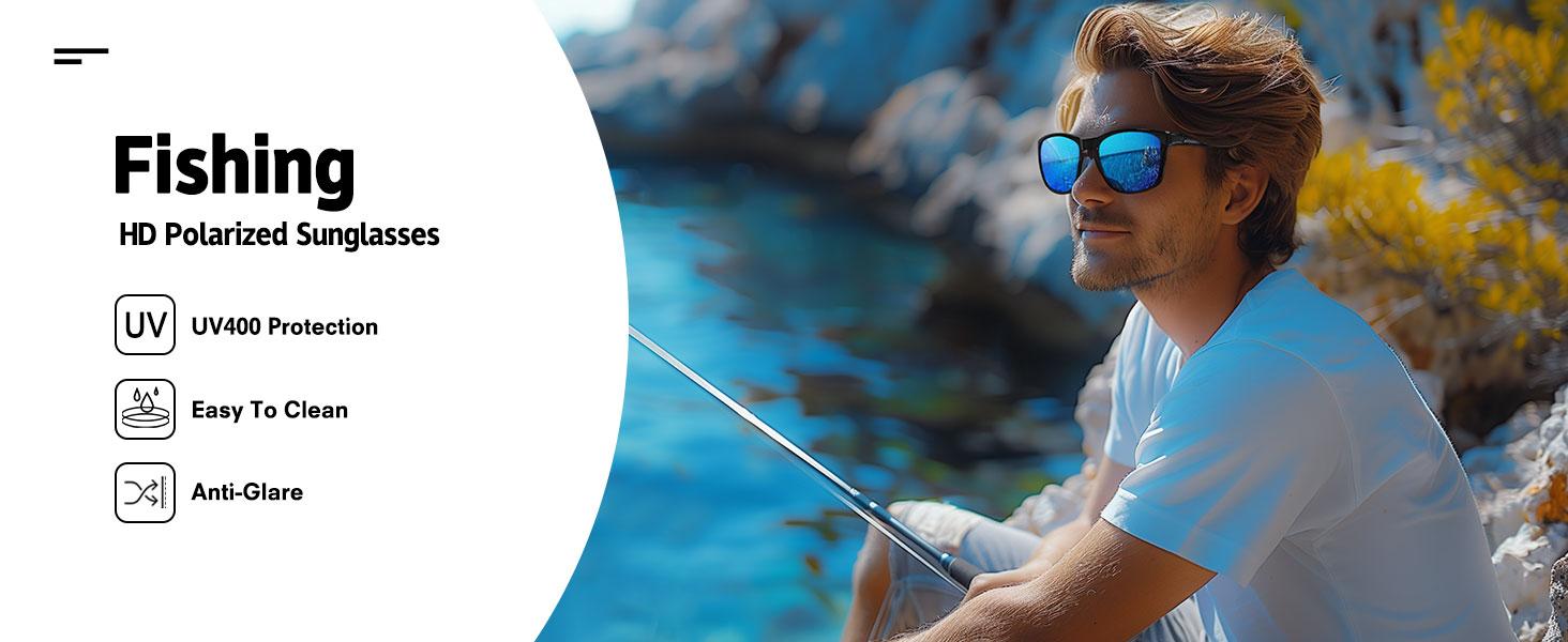 FOZONO Polarized Sports Sunglasses for Men Women, UV400 Protection Anti Glare Sun Glasses for Driving Running Cycling Fishing