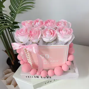 Romantic everlasting texture soap rose gift box with natural light floral scent, washable functional petals that stay intact long-term. Premium packaging, unique heartfelt romantic gift for girlfriends and friends for all romantic holidays.