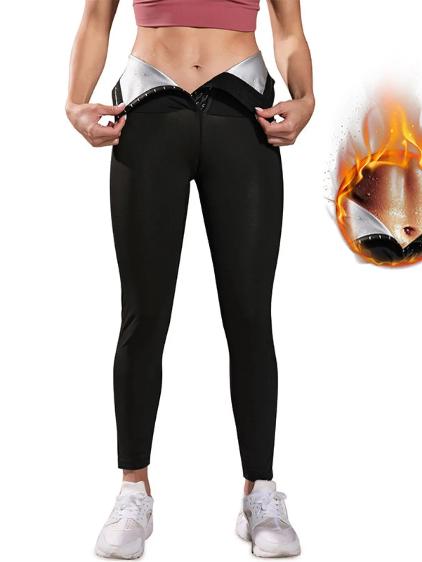 Women's High Waist Hook And Eye Shapewear Leggings, High Stretch Tummy Slimmer Body Shaper, Tummy Tuck Butt Lifting Pants, Ladies Sportswear Clothing for Indoor Outdoor Wear