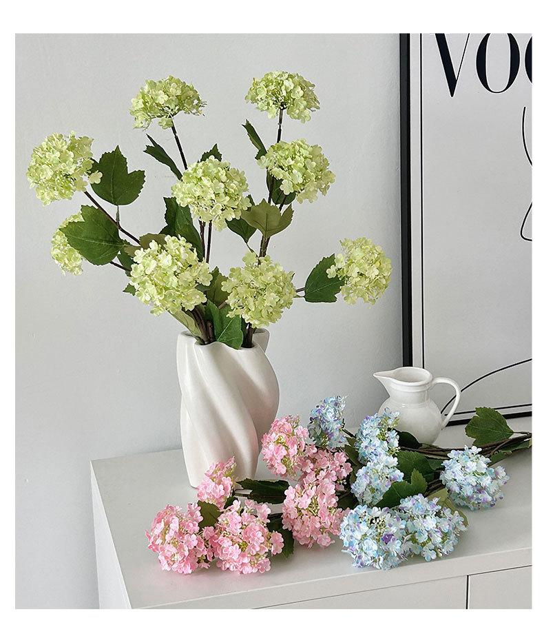 (4 pcs) 3 artificial hydrangea snowball flowers for home decoration, living room display, fake flowers for wedding hall floral arrangements