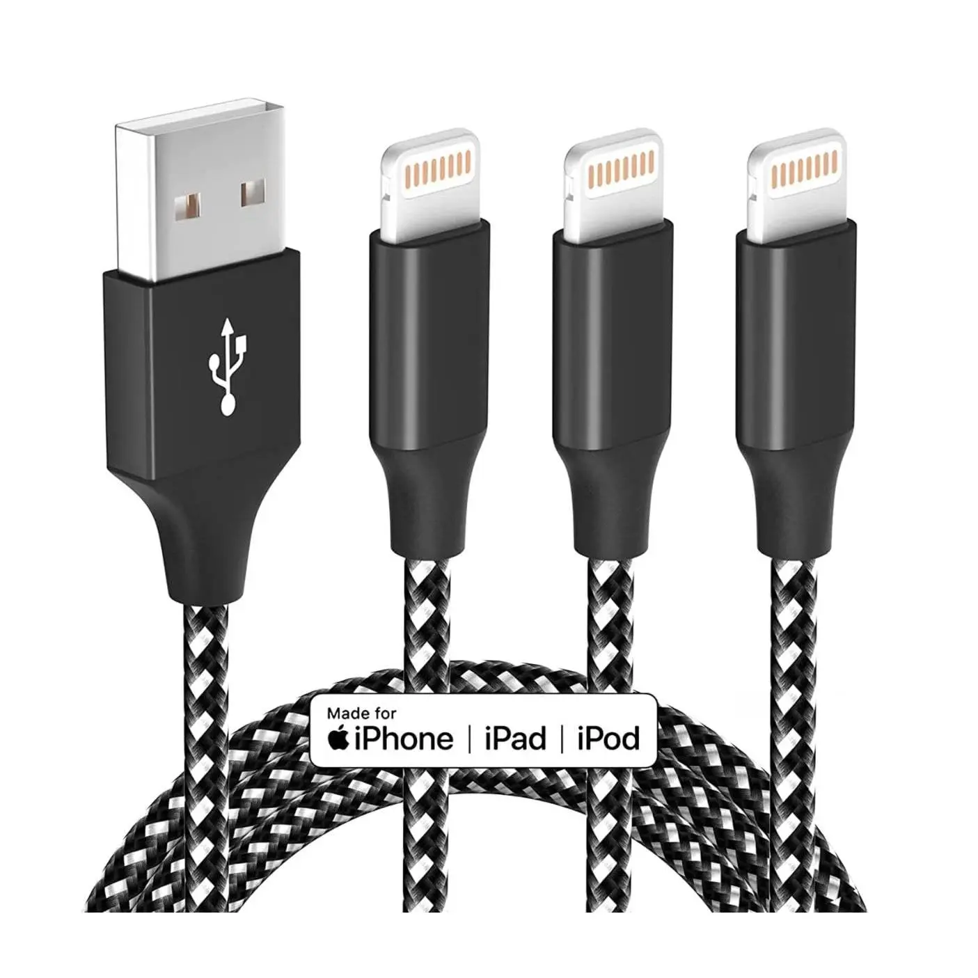 iPhone Charger Fast Charging Cord 3 Pack 10 FT Apple MFi Certified Lightning Cable Nylon Braided iPhone Charger Cord Compatible with iPhone 13 12 11 Pro Max XR XS X 8 7 6 Plus SE iPad and More