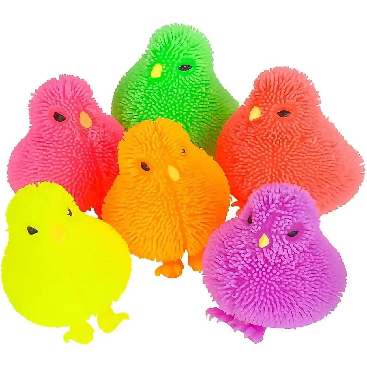 ArtCreativity 3 Inch Chicken Puffer Toys for Kids (Pack of 12) Chick Surprise Toys for Filling Easter Eggs, Easter Party Favors, Egg Hunt Supplies, Stress Relief Toys for Kids, Assorted Neon Colors