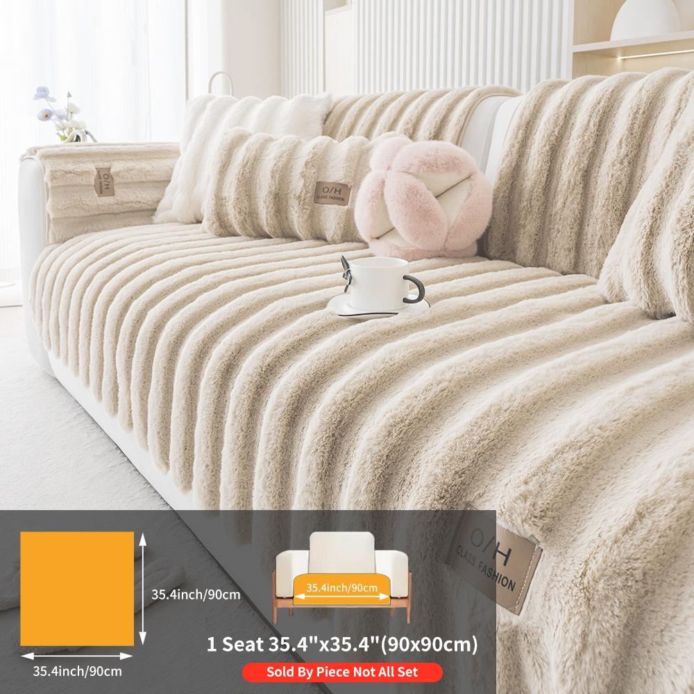 Solid-Color Faux Fur Sofa Cover, Sofa Slipcover, Non-slip & Soft-Comfortable Sofa Mat for Home, Living Room, Dormitory & Hotel #TOP PICKS