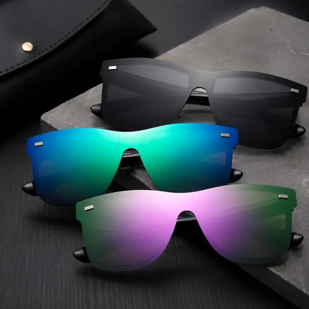 3-Pack Rimless Sunglasses – UV400 Reflective Shield Shades for Men & Women, Trendy One-Piece Fashion Eyewear