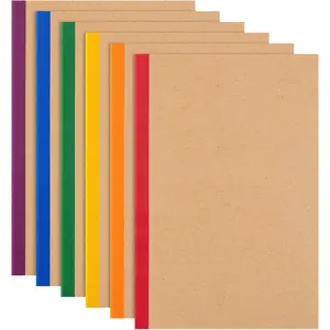 6 Pack Lined Notebook Journals Bulk, A5 College Ruled Composition Notebook, 8.3”x 5.5”, Cover with Rainbow Spines, 6 Colors 60 Pages for School Office Travel