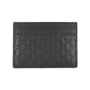 Gucci Monogram Embossed Leather Cardholder for Men in Black