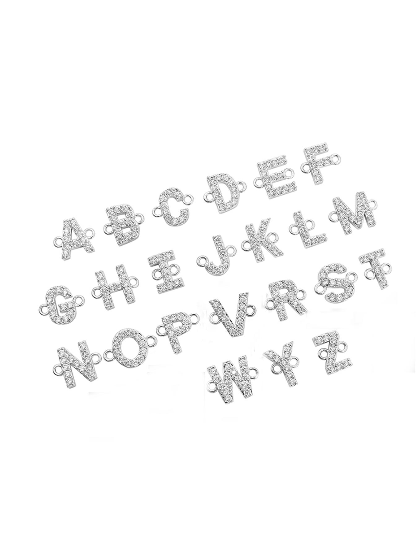 Fashion Letter Initial Detail Rhinestone Decorated Link Bracelet for Women for Gift, Minimalist Dainty Jewelry, Delicate All-match Luxury Jewelry As Gift, Fashion Bracelets