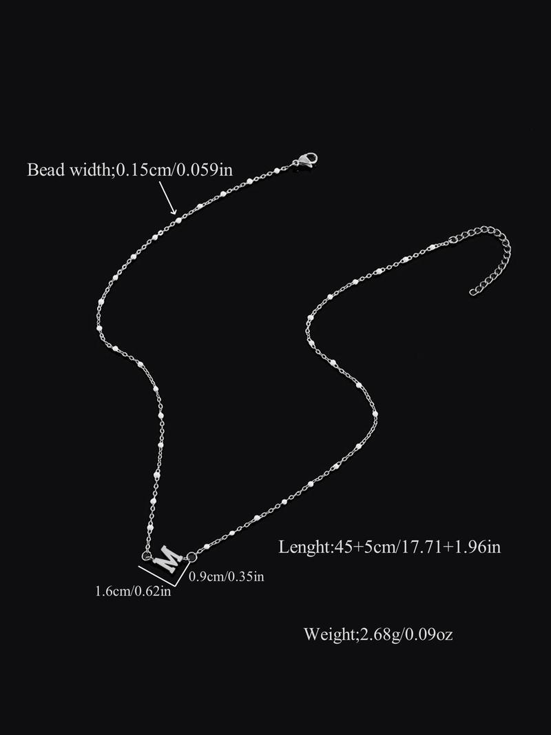 Women's Elegant Letter Charm Design Adjustable Lobster Closure Pendant Necklace, 2024 New Style Fashion Jewelry for Party, Trendy All-match & Exquisite Jewelry As Anniversary Gift, Non Tarnish Jewelry