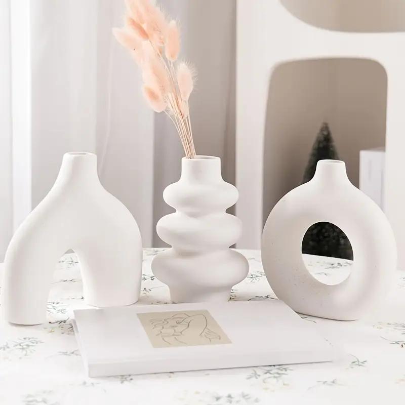 Ceramic Vase, 3 Counts/set Boho Style Irregular Shaped Vase, Modern Flower Arrangement Vase, Decorative Flower Vase, Home Decor Supplies for Living Room Bedroom Dining Room