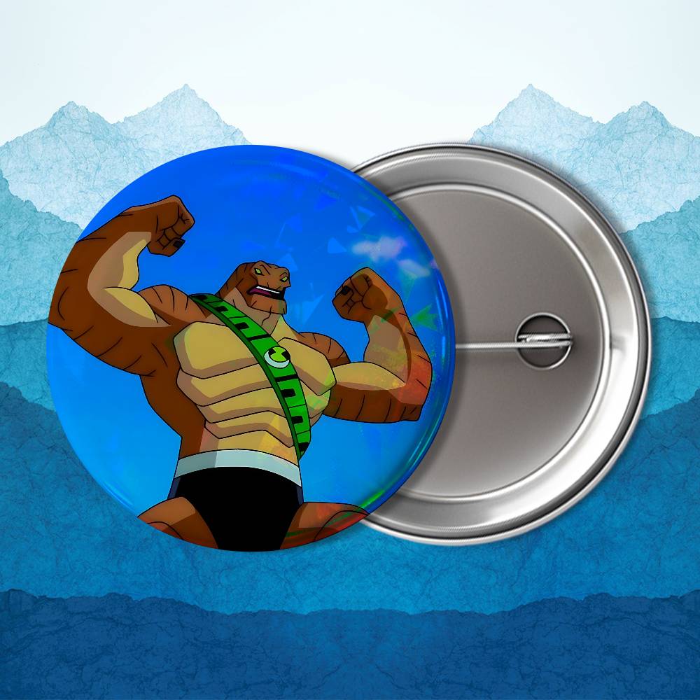 Art Alien Force B-Ben 10 Cool Round Exquisite Badge Brooches Creative Pins For Clothes Hat Backpack Gift Accessories