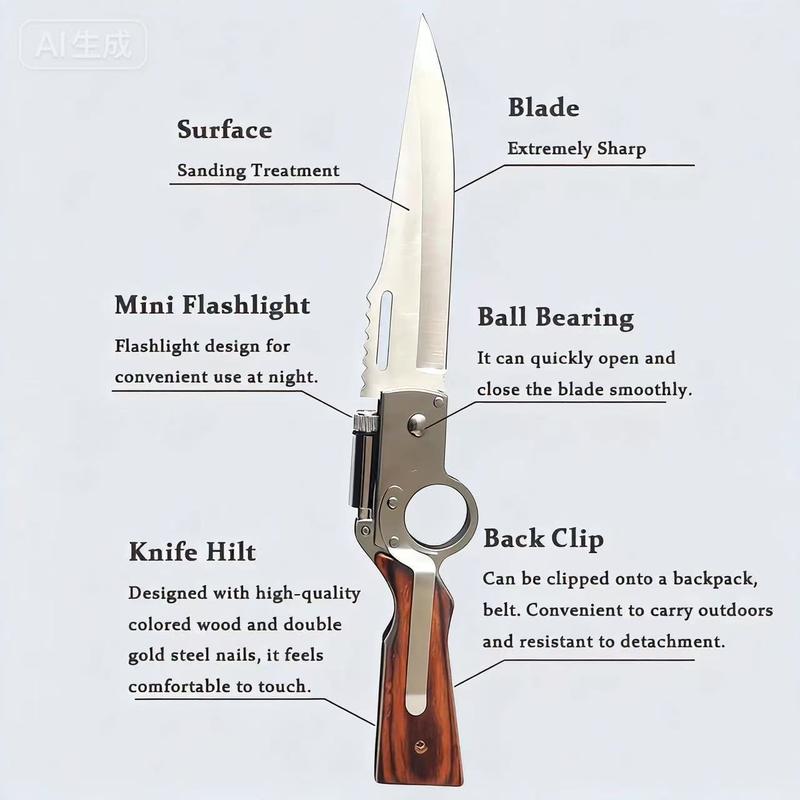 AK47 Tactical Folding Pocket Knife – 5CR13MOV Steel Blade with Secure Locking System, Compact Multipurpose EDC Tool for Hunting, Camping, Survival & Everyday Carry, Perfect Gift for Men