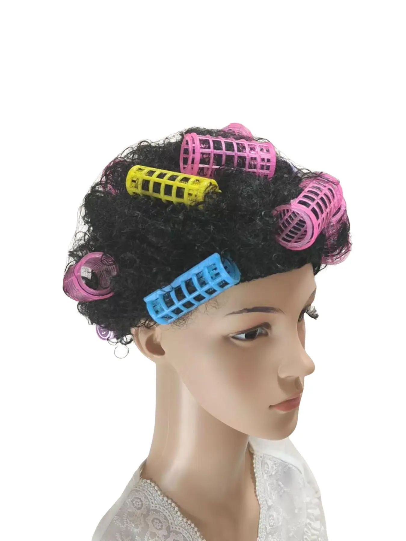 Kung Fu Stage Play Short Retro Wavy Hair Wig, Cosplay Landlady Wig, Funny Performance Party Daily Use, Women's Vintage Curl Wig