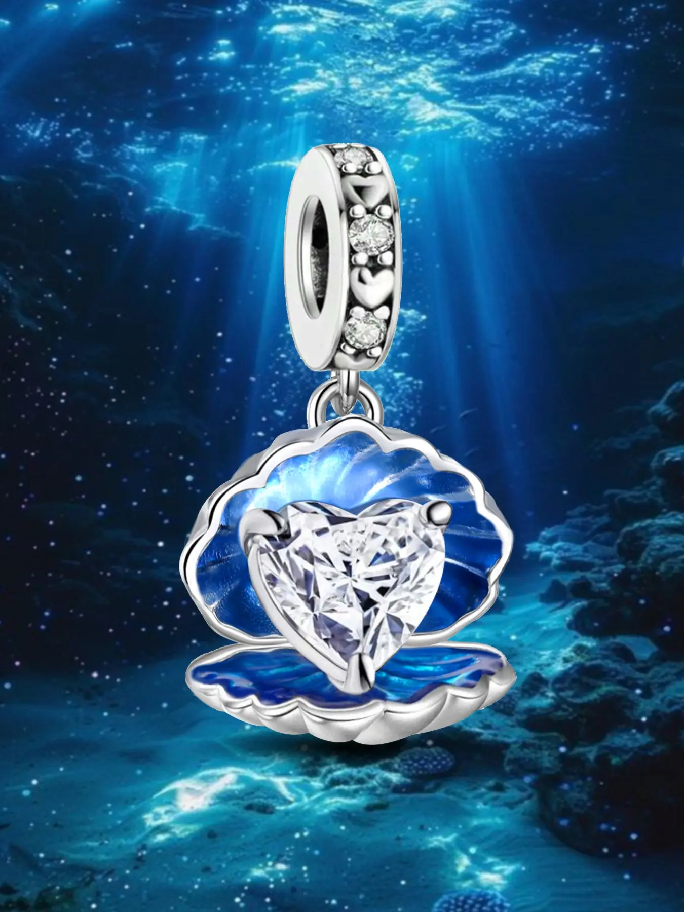 1PC Original Stars Moon and Ocean Series Theme Hexagram Marine-life Jellyfish Bead Pendant Thanksgiving Designer Bracelet Making, Diy Jewelry Making, DIY Gift Ladies Daily Wear Heart Design Charm