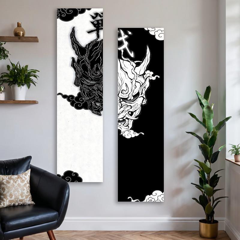 Japanese Style Dragon Pattern Tapestry, 2 Counts/set Modern Art Tapestry, Wall Hanging Decor for Home Living Room Bedroom Study Room, Tapestry Wall Mural