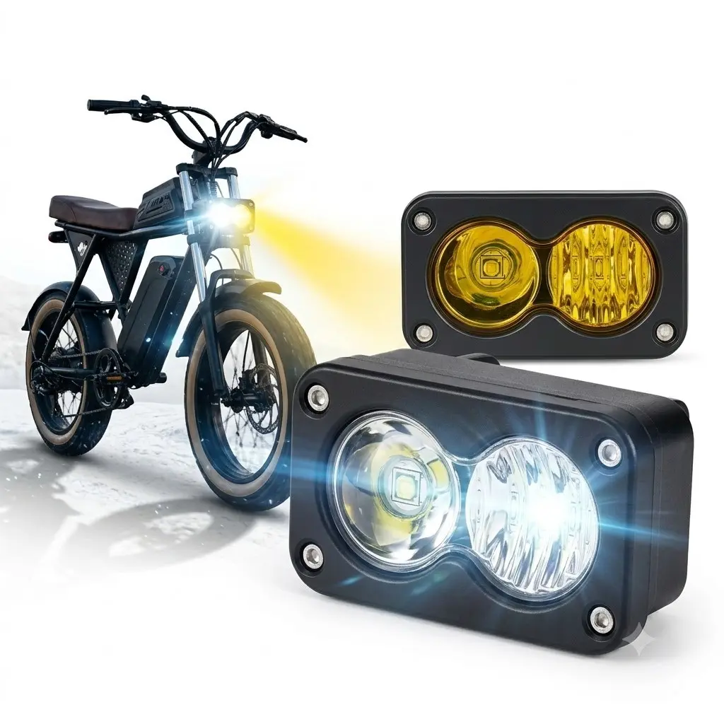 Electric Dirt Bike Front Lighting Assembly, Waterproof Plug and Play, Adjustable Mount Bracket, Auxiliary Light for Ridstar Q20