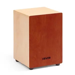VEVOR Mahogany & Birch Wood Cajon Box Drum, Percussion Instrument with Guitar Strings & Hex Key, 12 x 12 x 17 in, 8.38 lbs Learning Tool