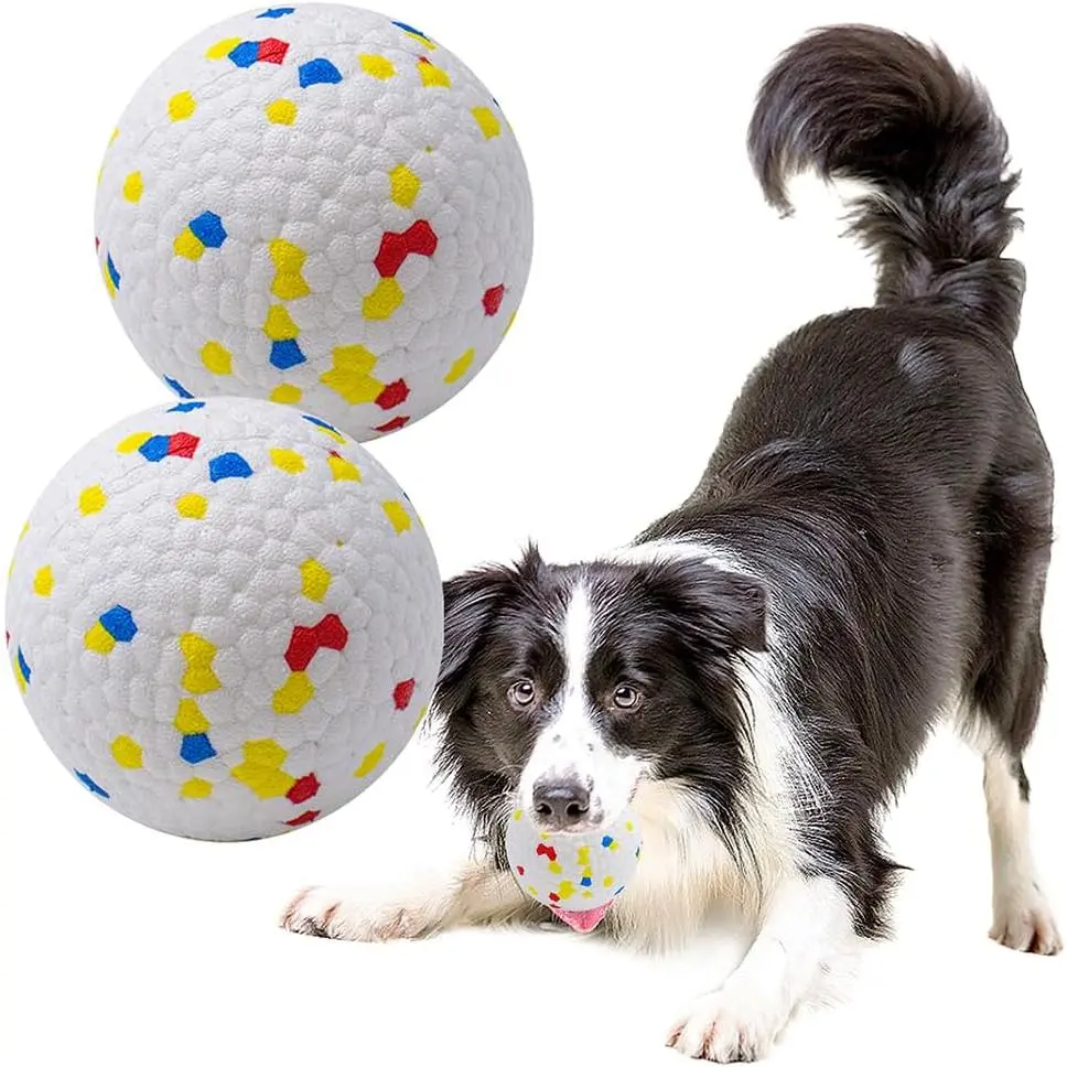 Dog Balls Toys  Aggressive Chewers, Indestructible Bouncy Floating Balls  Dogs to Fetch, Durable Solid Rubber Ball  Training (2 PCS)