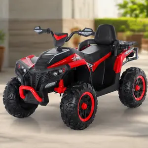 ARCH 24V 4WD Kids Electric ATV Ride On Toy, 2-Seater Four Wheeler Quad for Big Kids 4-8, 4x200W Motor 6MPH Max Speed, Bluetooth, EVA Foam Tires, Spring Suspension, Red Iron+Plastic Outdoor Off-Road Vehicle, Red Color Options, Iron+Plastic Material