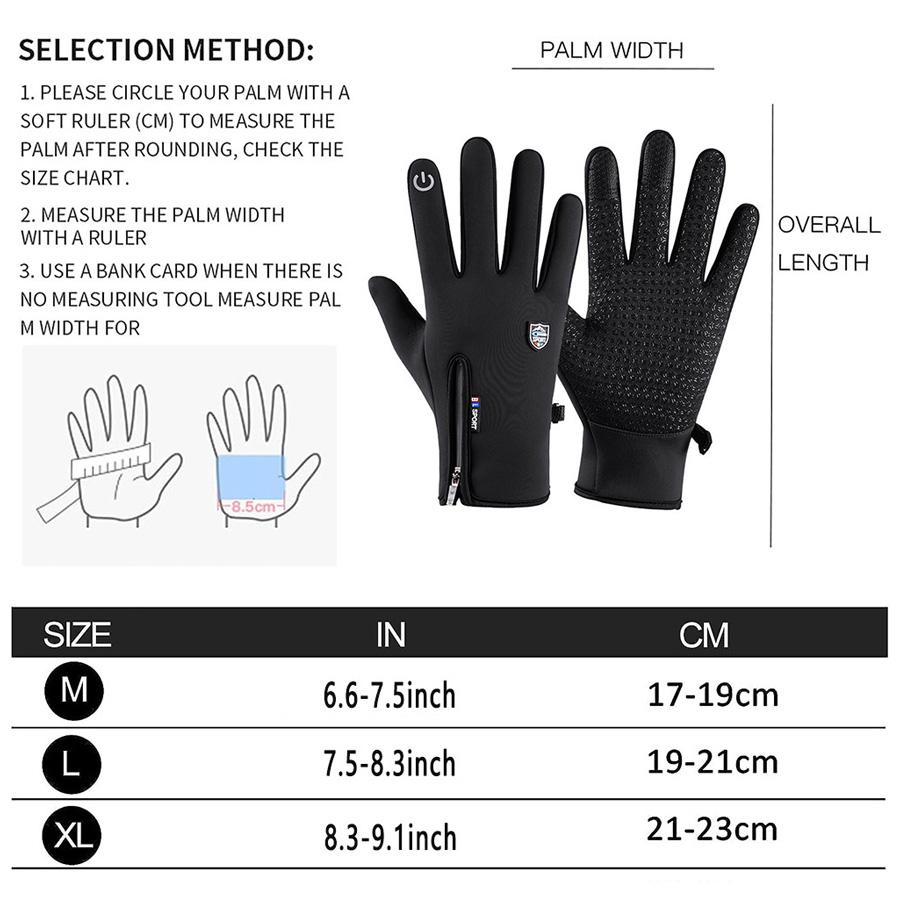 Winter Thermal Gloves, Waterproof Windproof Non-slip Touch Screen Gloves, Outdoor Running, Cycling, Driving Gloves for Men & Women
