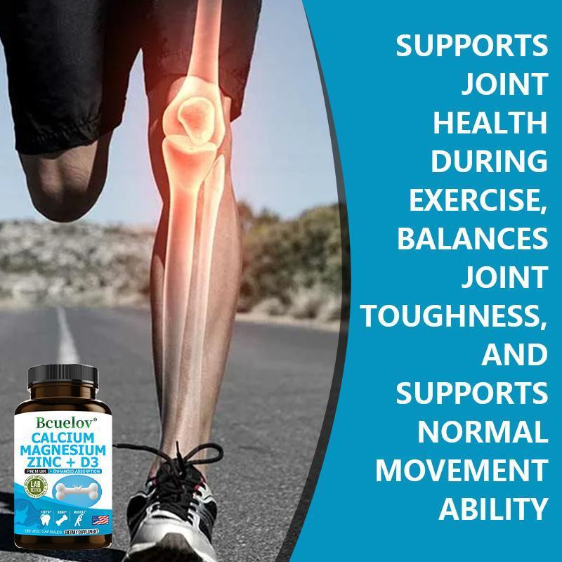 Bcuelov Calcium Magnesium Zinc + Vitamin D3 Health Supplement, Supports Bone and Teeth Health,Supports Immune System Health,120 Capsules