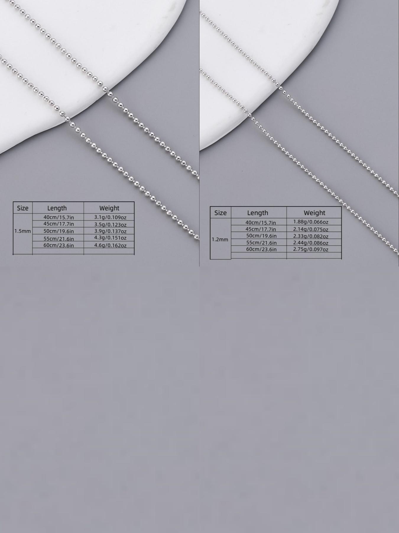 925 Sterling Silver Simple Ball Chain Necklace, Fashion Jewelry for Party, Daily Clothing Decor, Trendy All-match & Exquisite Jewelry for Birthday Gift